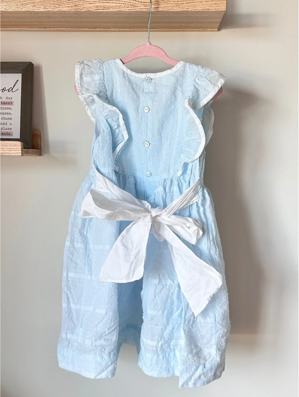 Edgehill Collection Swiss Dot Flutter Sleeve Dress Sz 5T